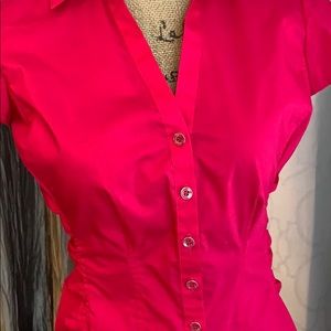 NWT... NY & Co Buttoned Pink Fitted Shirt